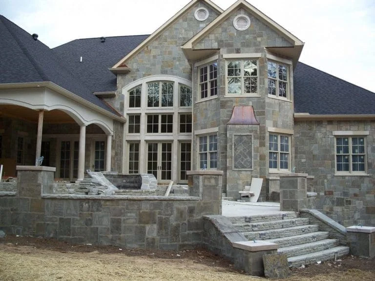 Bodiam Natural Stone Veneer Exterior Installation in Progress