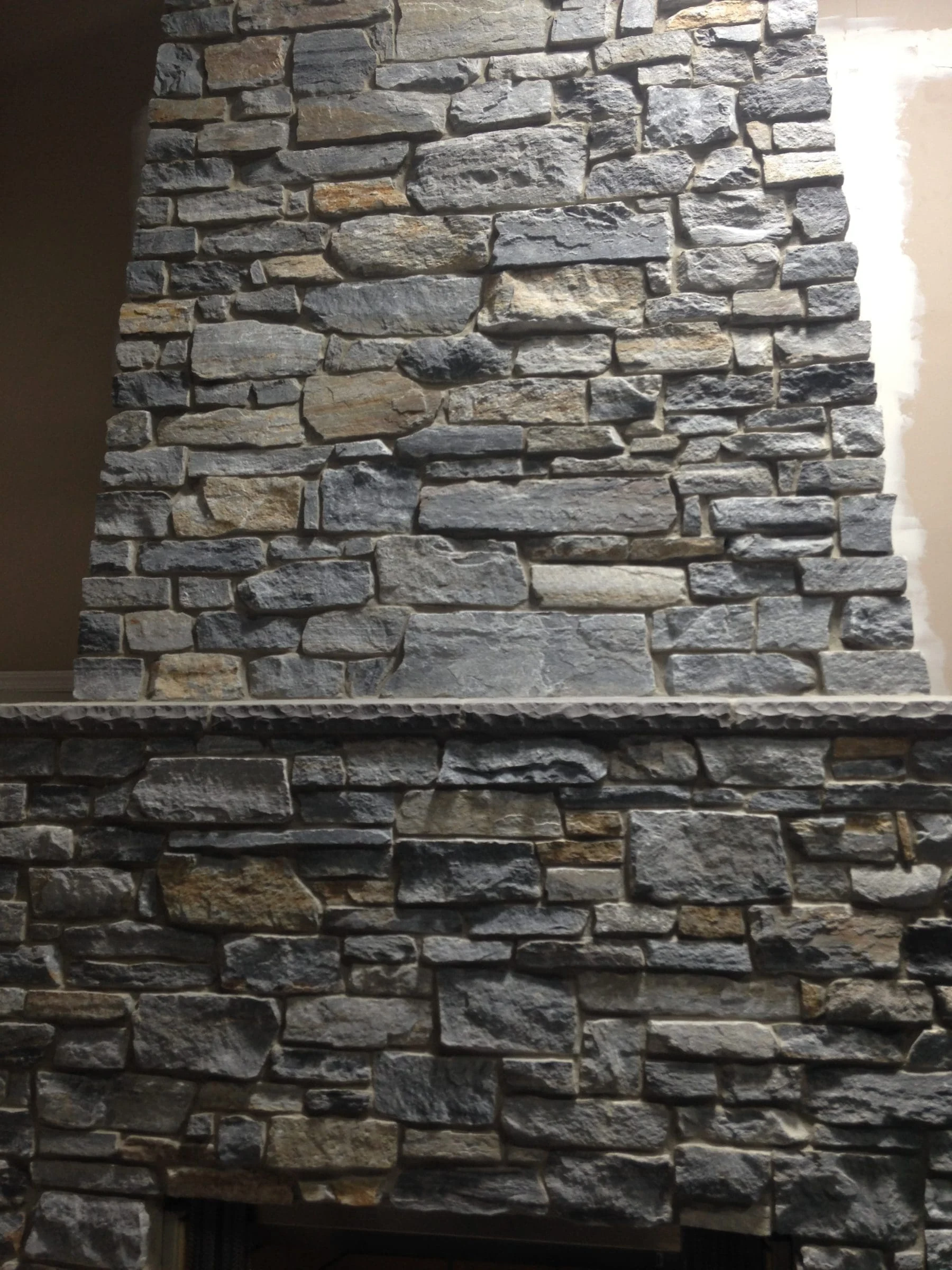 Mosholu Natural Stone Veneer Fireplace Close-Up