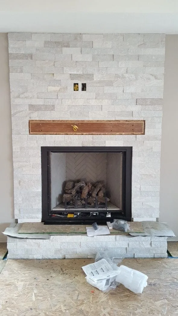 Whittier Real Stone Veneer Fireplace