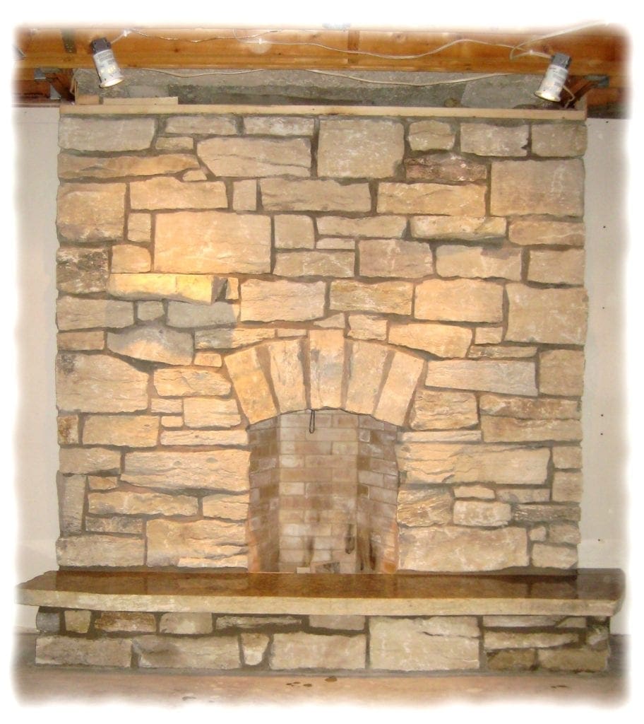 Interior Fireplace with Door County Fieldstone