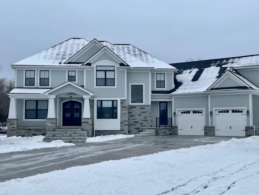 Curb view of home with Charcoal Canyon accents and wainscoting