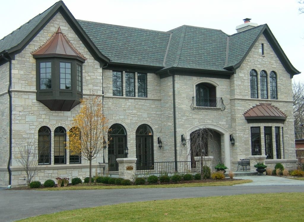 Custom Fond du Lac and Empire Blend Real Stone Veneer Exterior