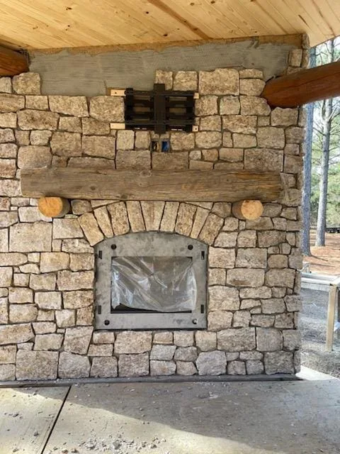 Mediterra Real Thin Stone Veneer Fireplace Installation