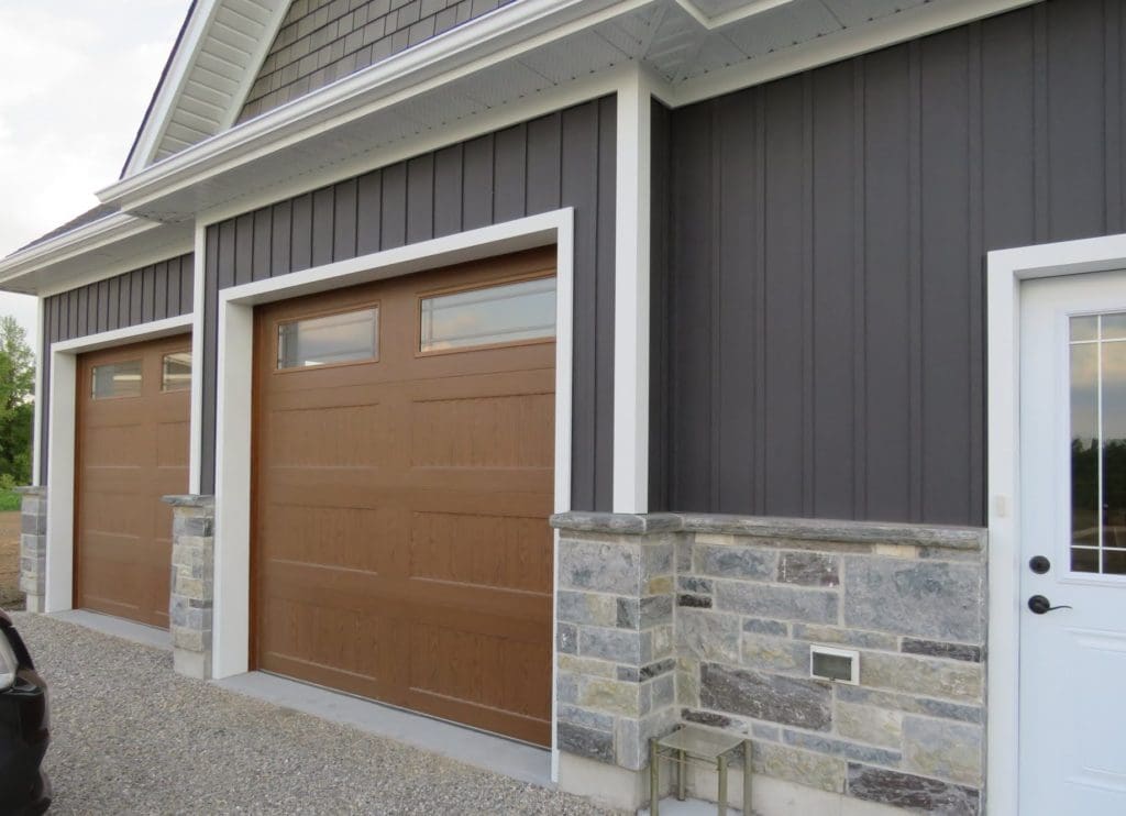 Jacksonport and Pembroke Real Stone Veneer Blend Garage