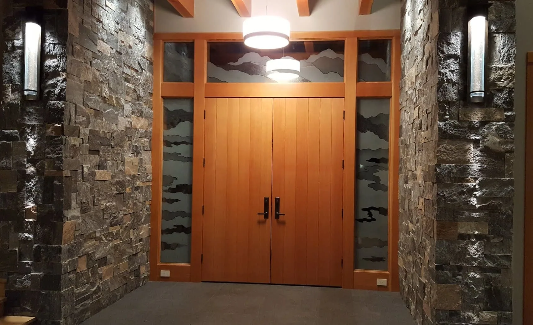 Vancouver Natural Stone Veneer Custom Drystack Front Entrance