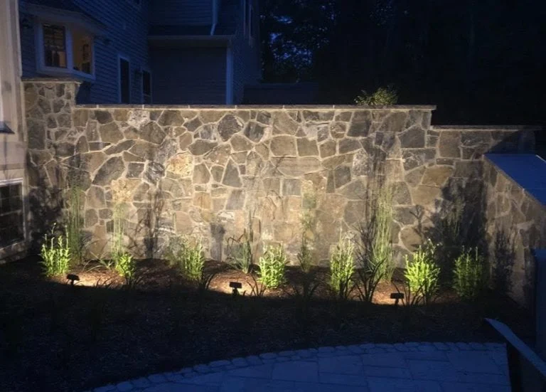 Camden Custom Mosaic Style Natural Stone Veneer Privacy Wall