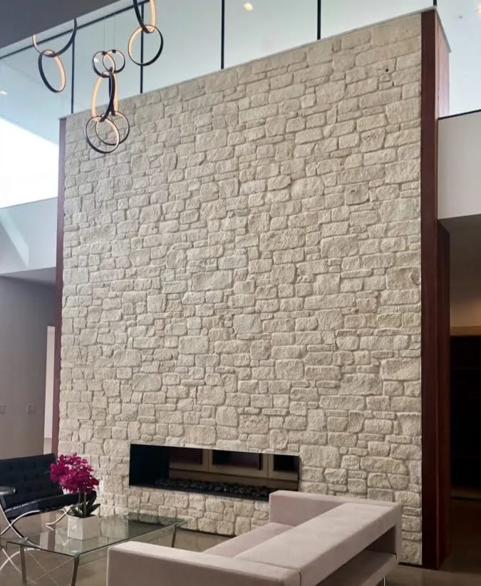La Spezia Natural Thin Stone Veneer Interior Fireplace