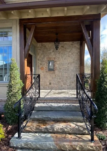 Tuscan Antique Tumbled Natural Stone Veneer Entrance