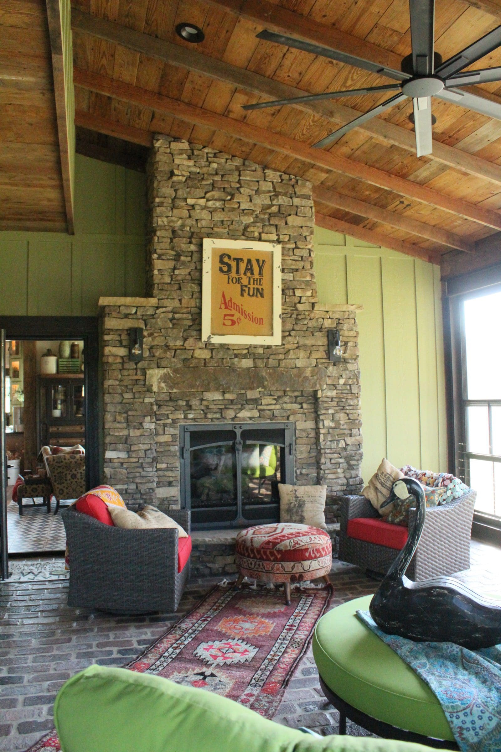 Feldberg Real Ledgestone Thin Veneer Sunroom Fireplace