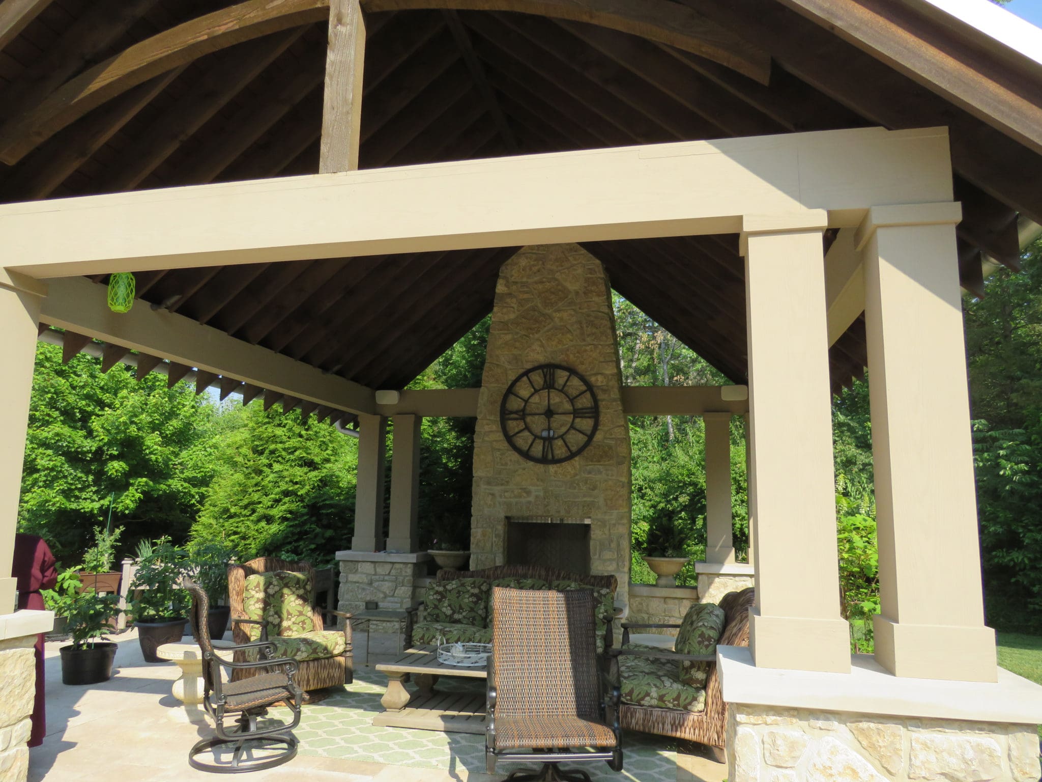 Chateau Natural Thin Limestone Veneer Covered Pavilion
