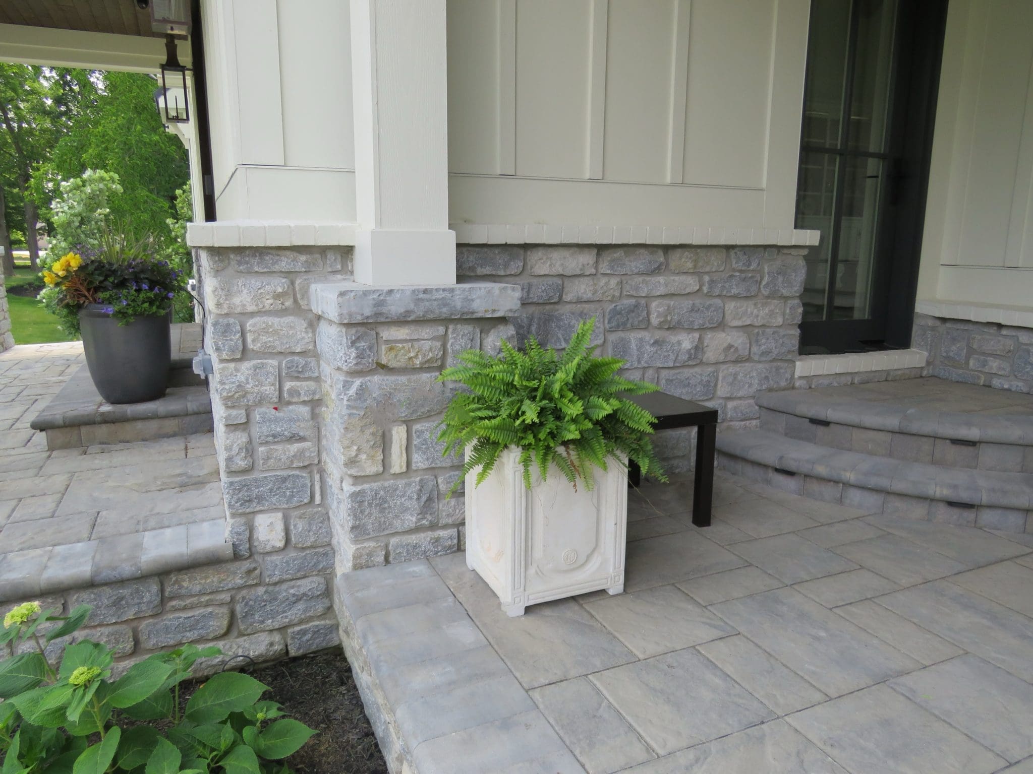Nottingham Custom Ashlar Real Stone Veneer Front Entrance