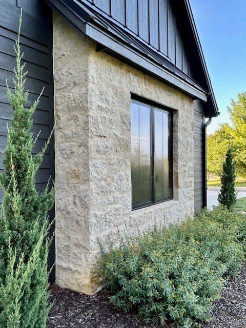 Draper Real Thin Stone Veneer with Gold Flush Joint Exterior Flush Joint
