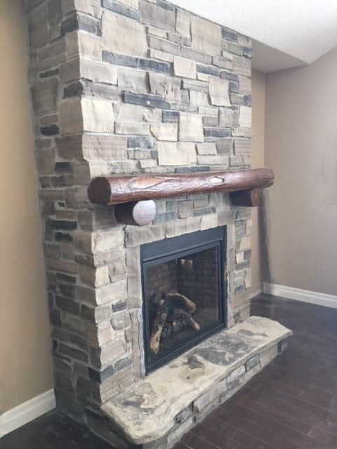 Nome Real Thin Stone Veneer Fireplace