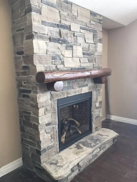 Nome Real Thin Stone Veneer Fireplace