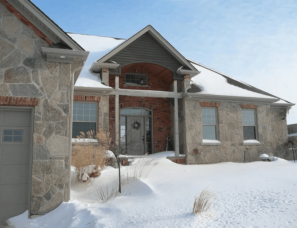Scarsdale Real Thin Stone Veneer Front Entrance