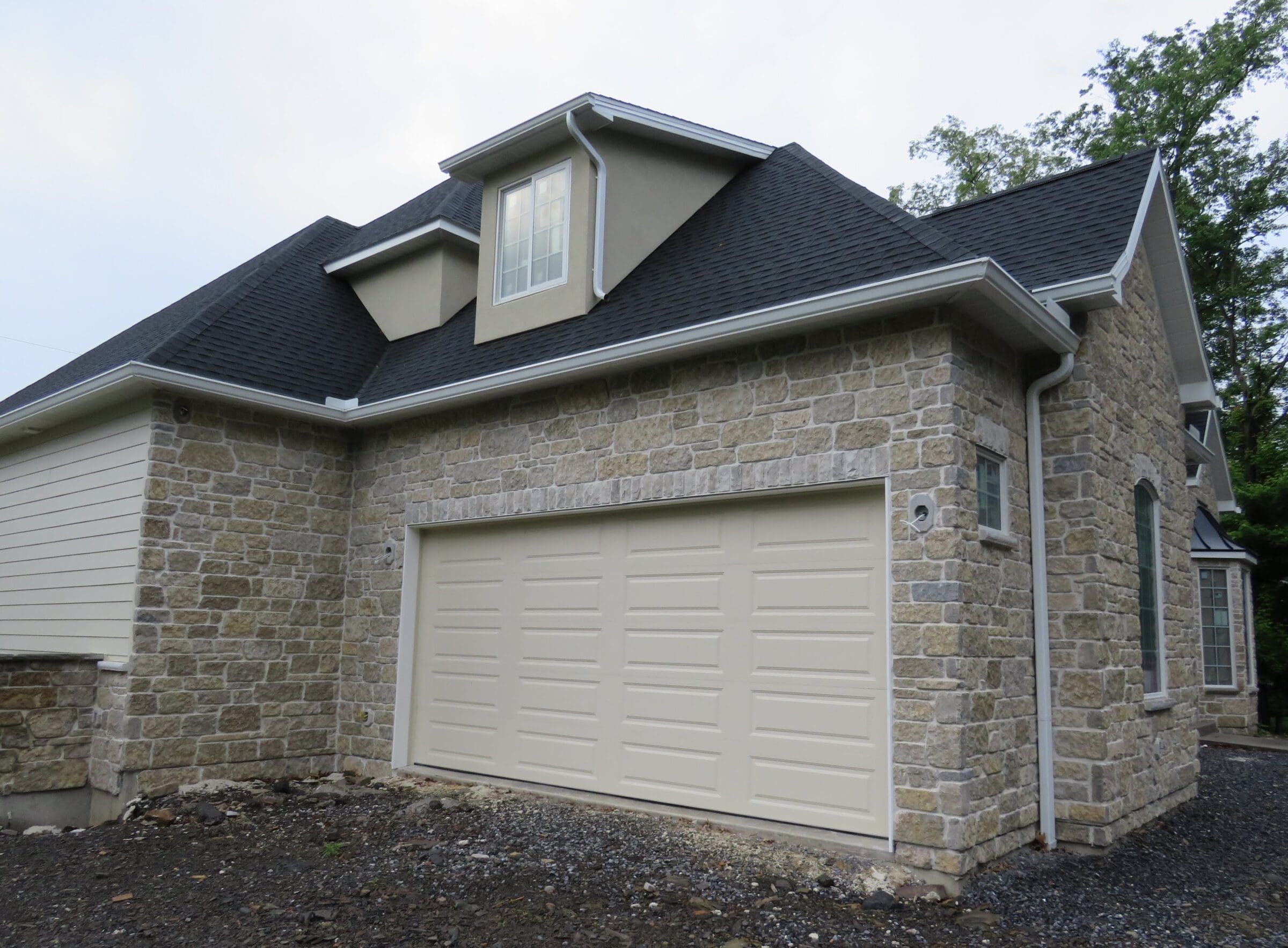 Salerno Real Thin Stone Veneer Garage