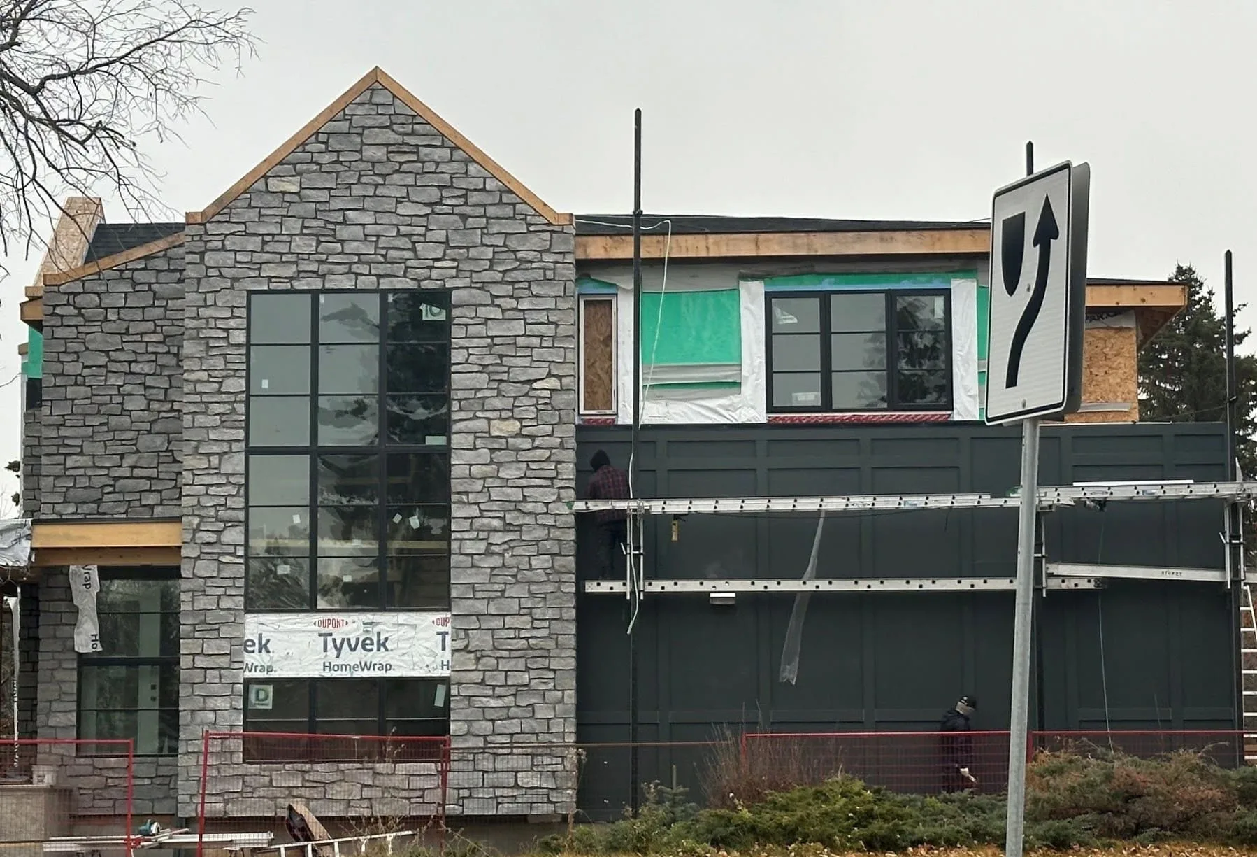 Larchmont Real Thin Stone Veneer Exterior Installation In Progress