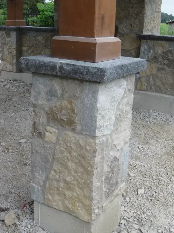 Lucca Real Stone Veneer Custom Color Pillars Close Up