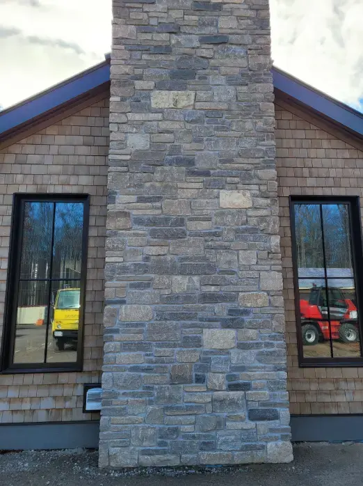 Seward Real Thin Stone Veneer Chimney