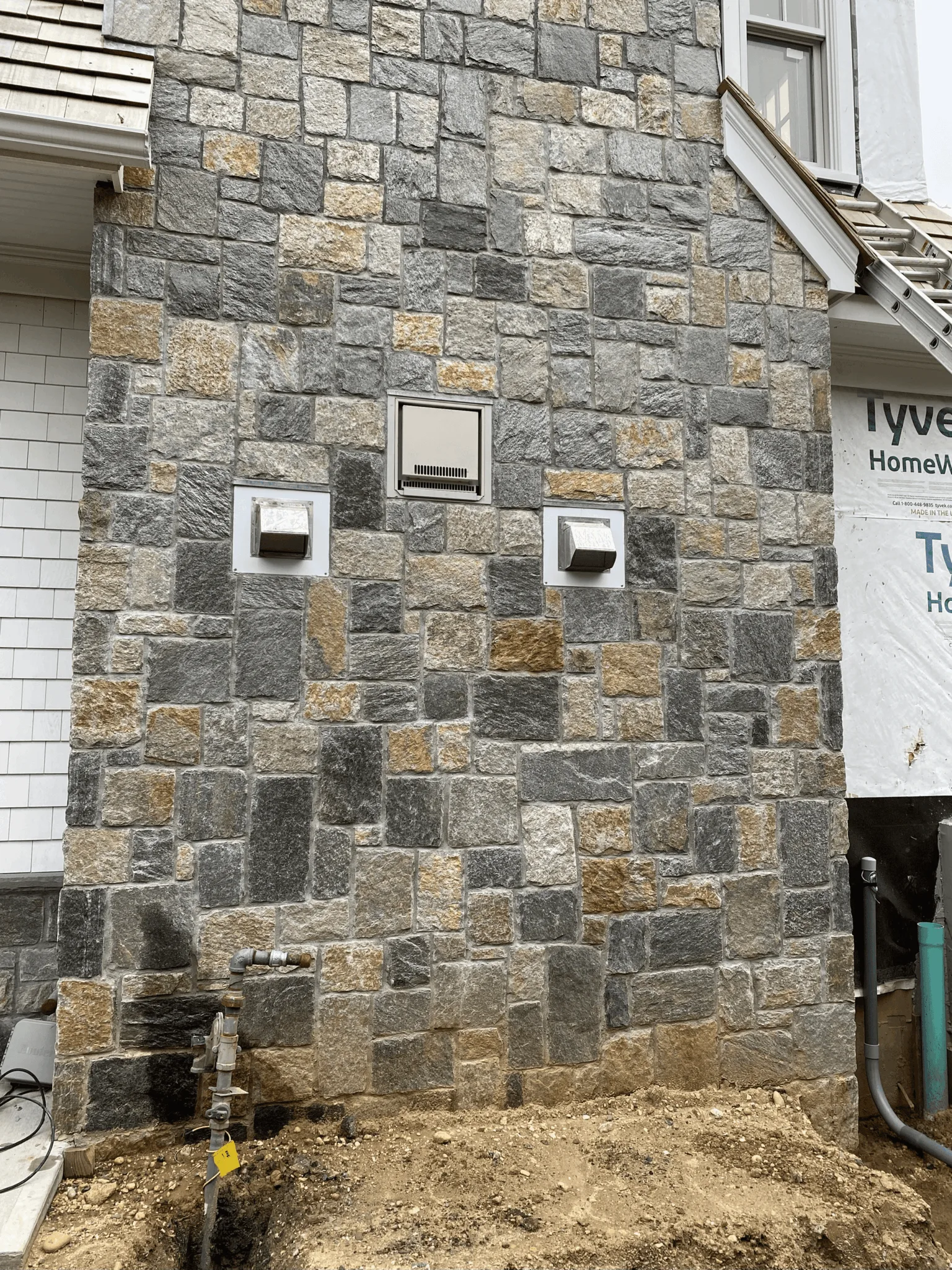 Bridger Natural Stone Veneer Chimney Installation