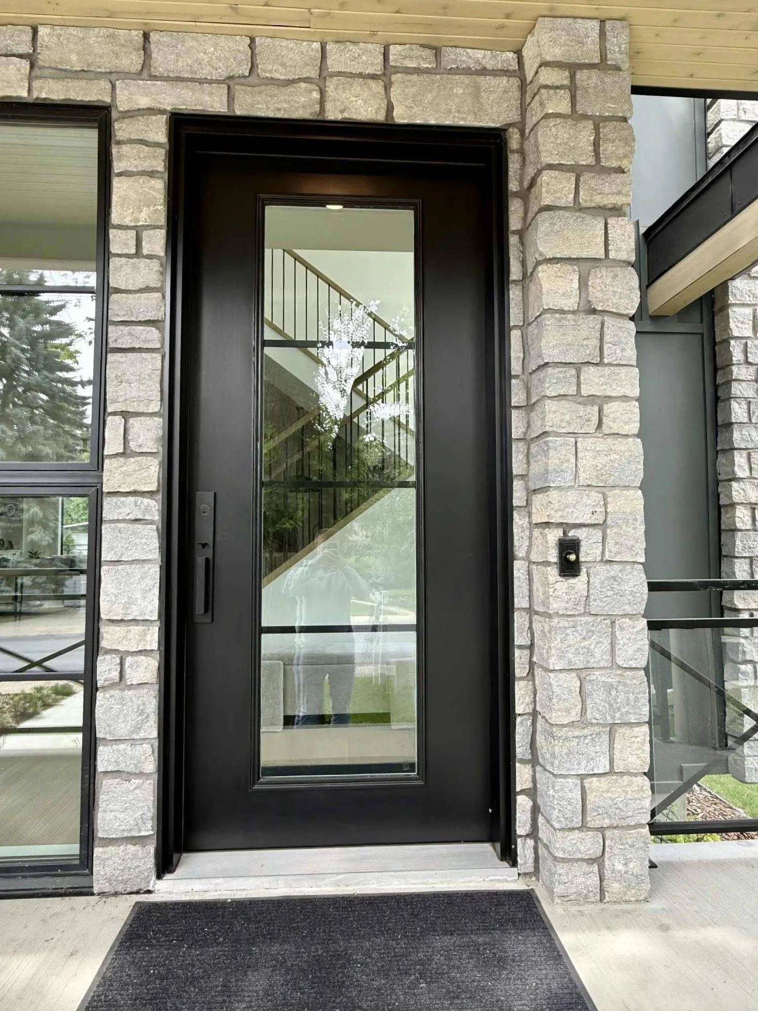 Larchmont Real Stone Veneer Front Door