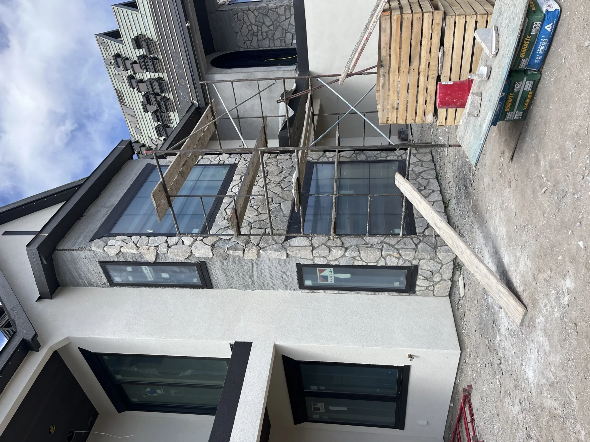 Trier Real Thin Stone Veneer Installation in Progress