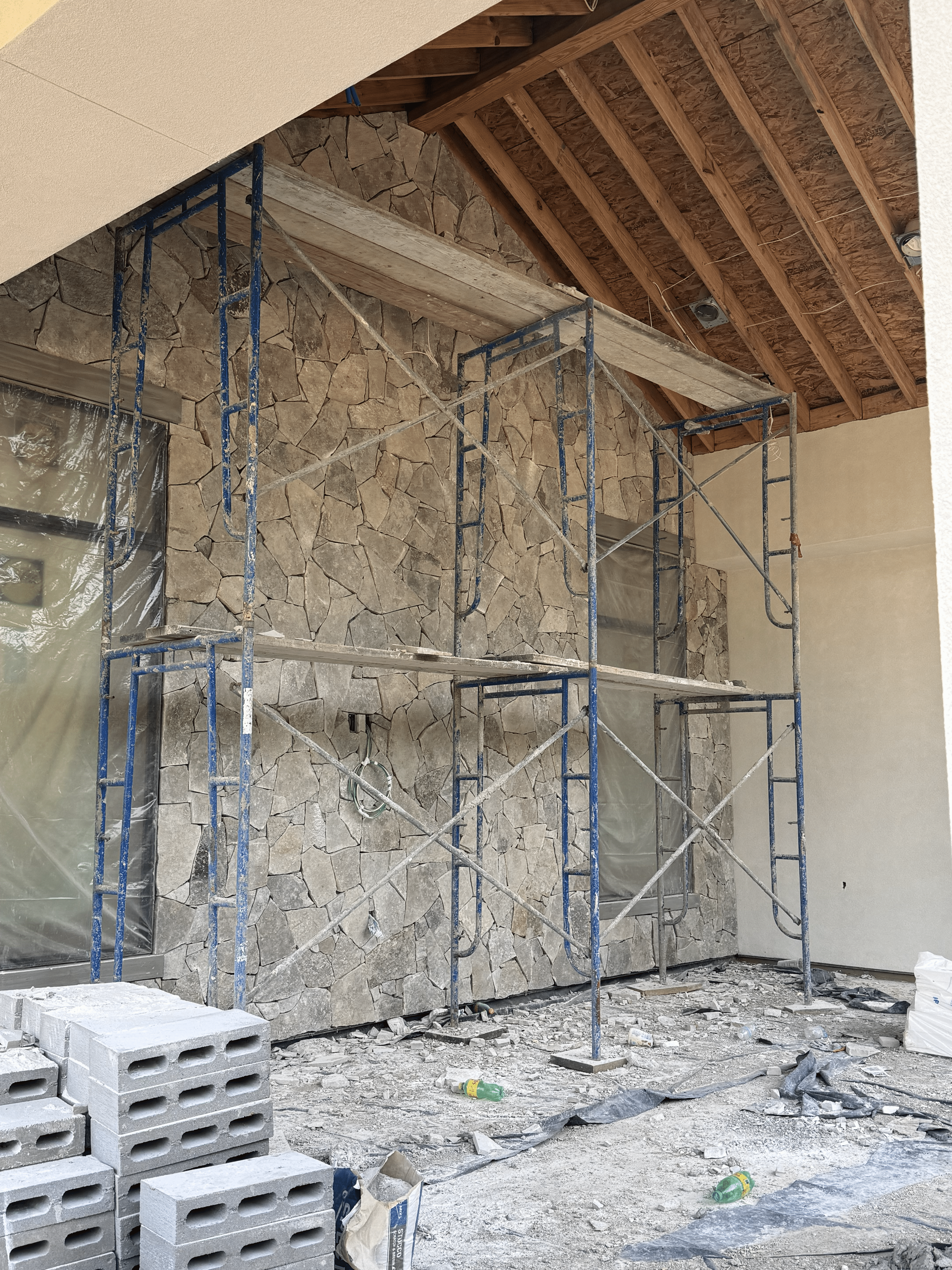 Lewes Real Thin Stone Veneer Installation in Progress